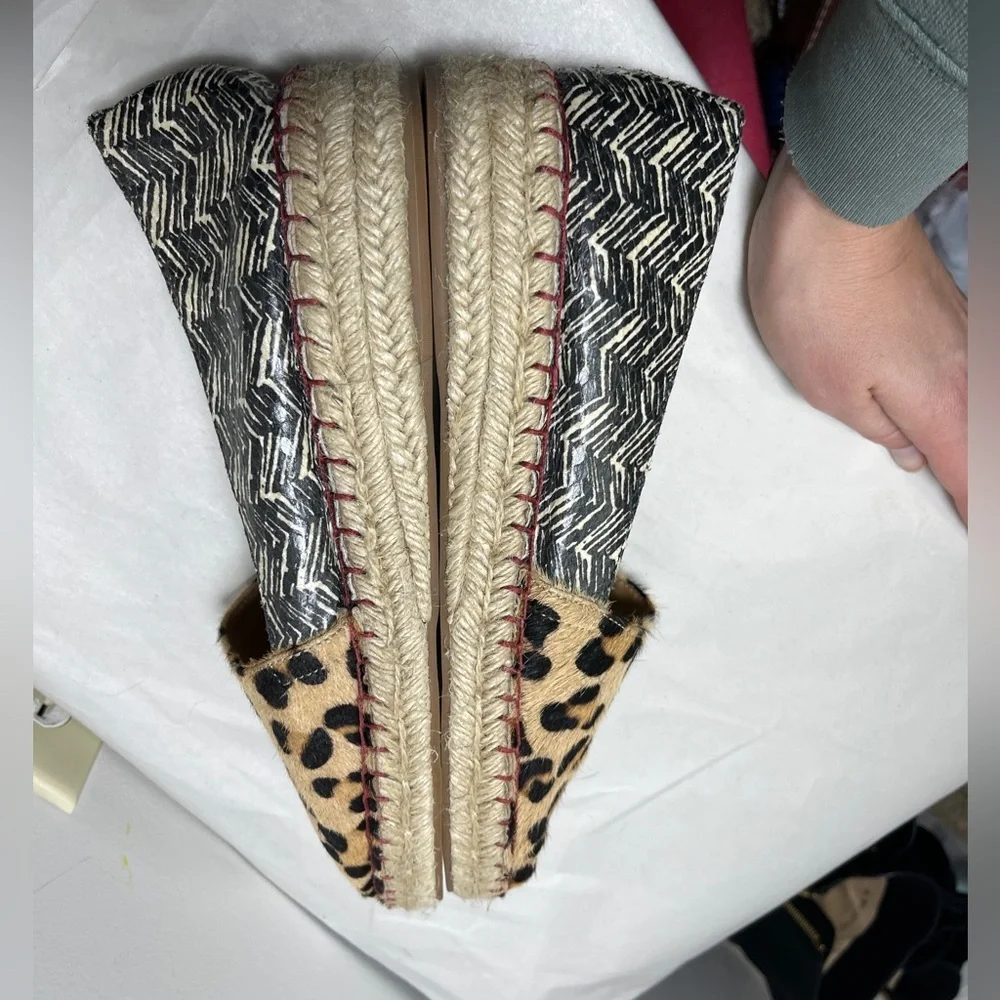 Soft Surroundings Leopard Calf Hair Espadrille Shoes 9